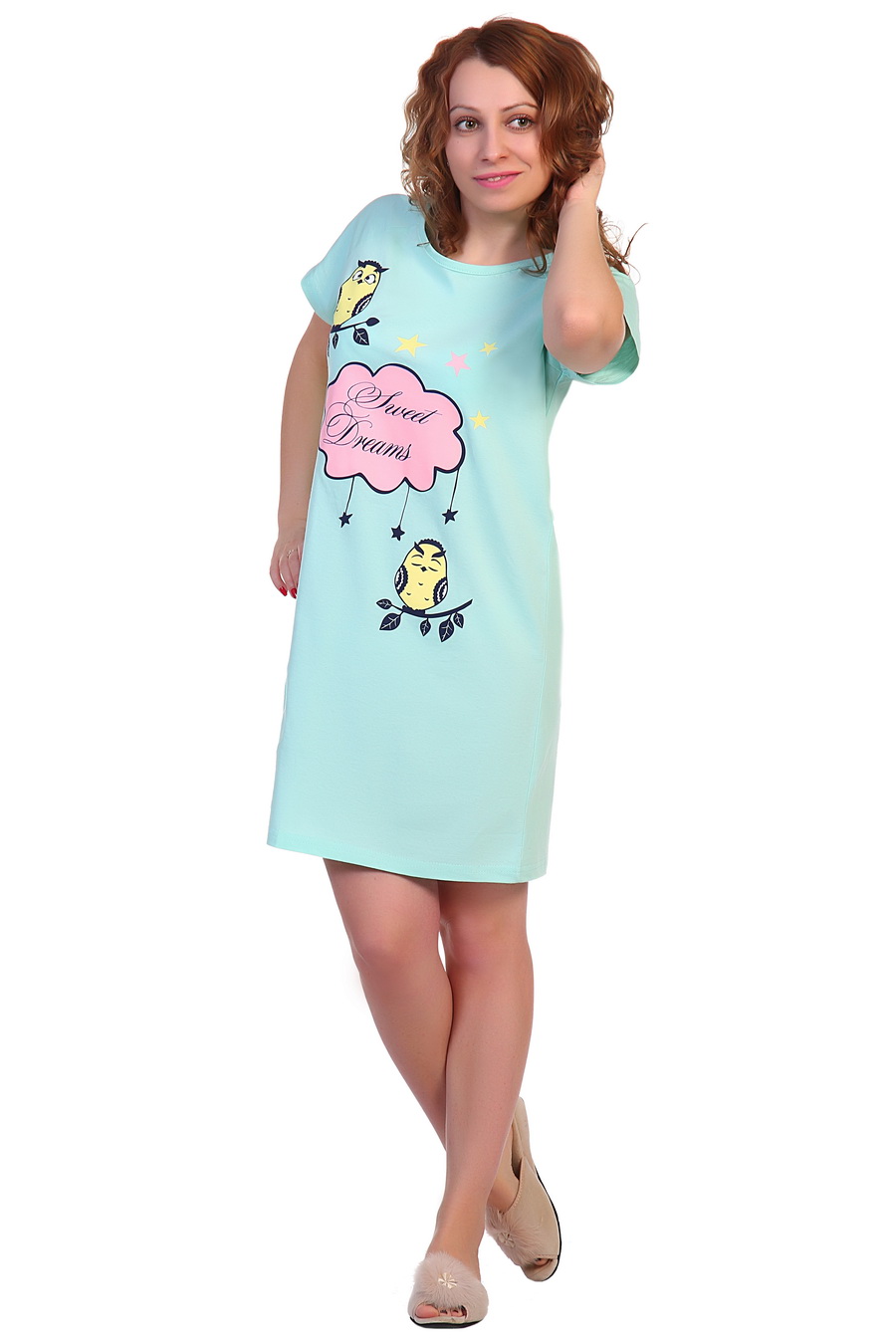 Фото товара 18433, ментоловая футболка-сорочка